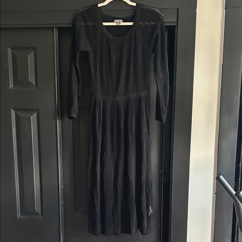 Point Sur Black Long Sleeve Sweater Dress